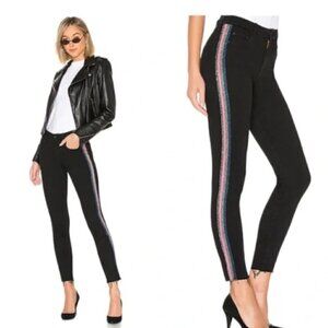 MOTHER High Waisted Looker Ankle Fray Jeans in Guilty Glitter Racer Size 25